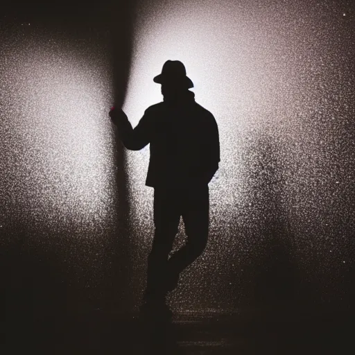smokey silhouette of someone dancing in bunker