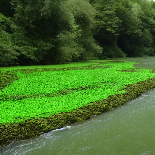 River of green slime