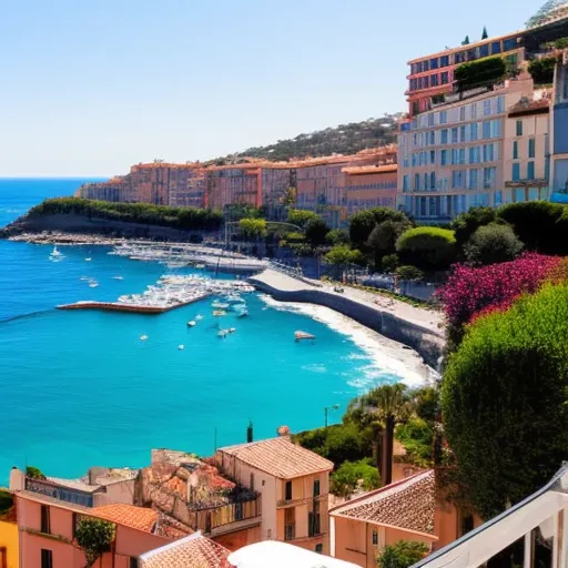 Beautiful sea view from a small balcony of an old building located in Nice, south of France with a glass of red wine and a fruits basket 