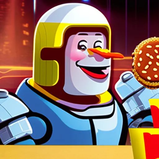 Cybernetic being eating mcdonald’s