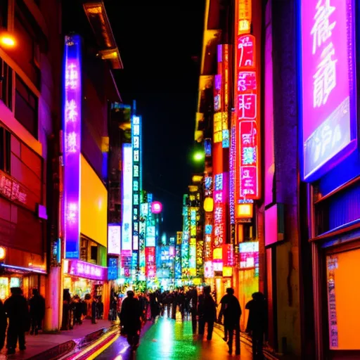 neon, street, Japan,