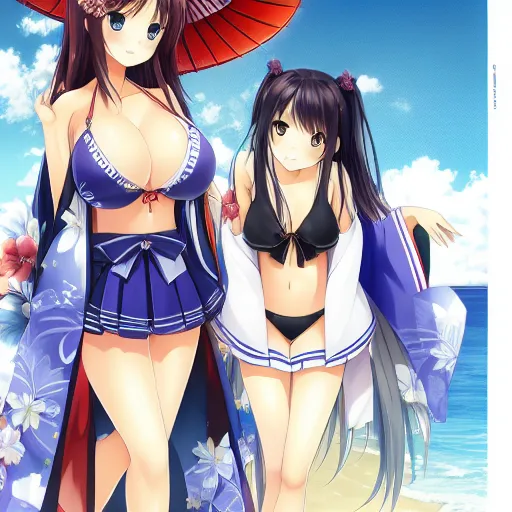 2 japanese twins female bikini, large chest