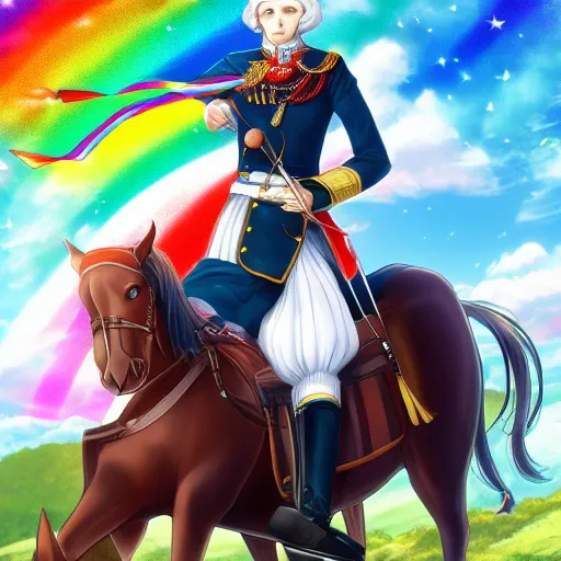 george washington riding a rainbow