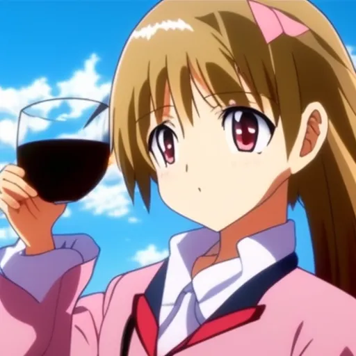Anime *** drinking apple juice