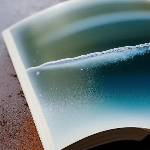 water splash on white book cover
