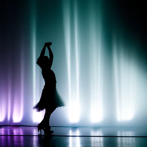 dark smokey silhouette of someone dancing strobe light