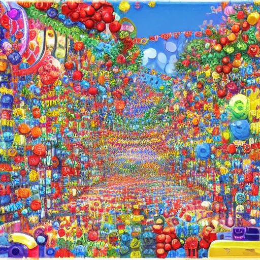 City made of jelly beans