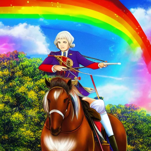 george washington riding a rainbow