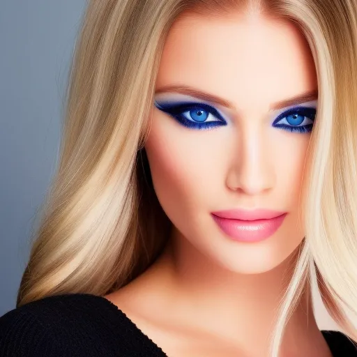 Beautiful blonde woman with blue eyes