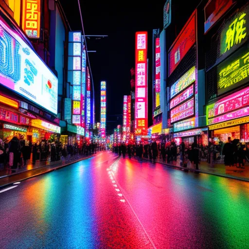 neon, street, Tokyo,