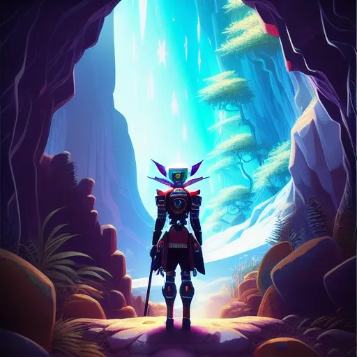 anime ancient robot lost in a cave