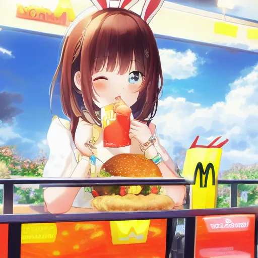 Bunny eating mcdonald’s