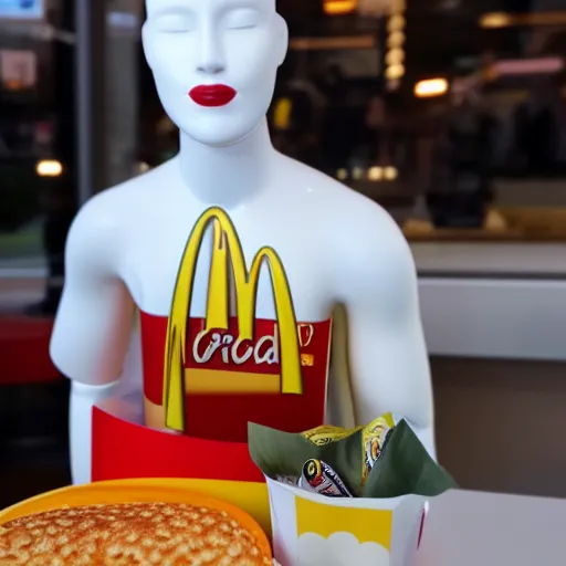 Mannequin eating mcdonald’s