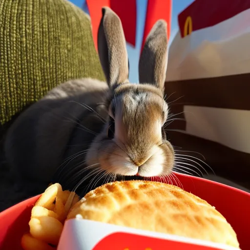 Bunny eating mcdonald’s