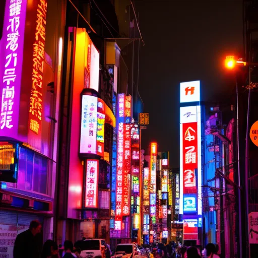 neon, street, Tokyo,