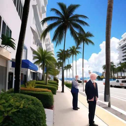 john mccain standing on the sidewalk in miami beach