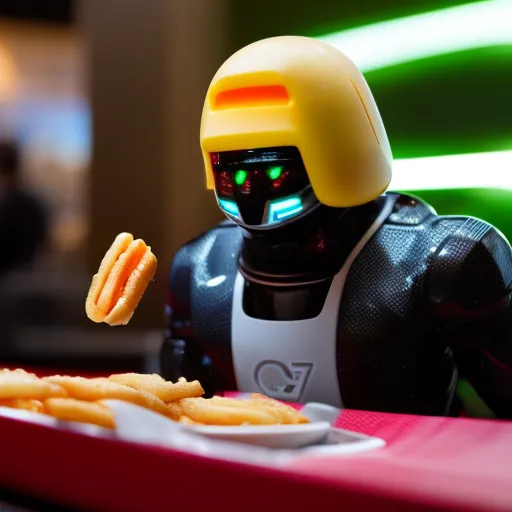 Cybernetic being eating mcdonald’s