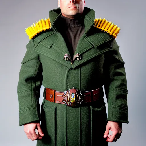 warhammer 40k space marine wearing overcoat over armor